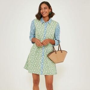 NWT Hyacinth House Mixed Floral Print Celeste Shirt Mini Dress Size XS